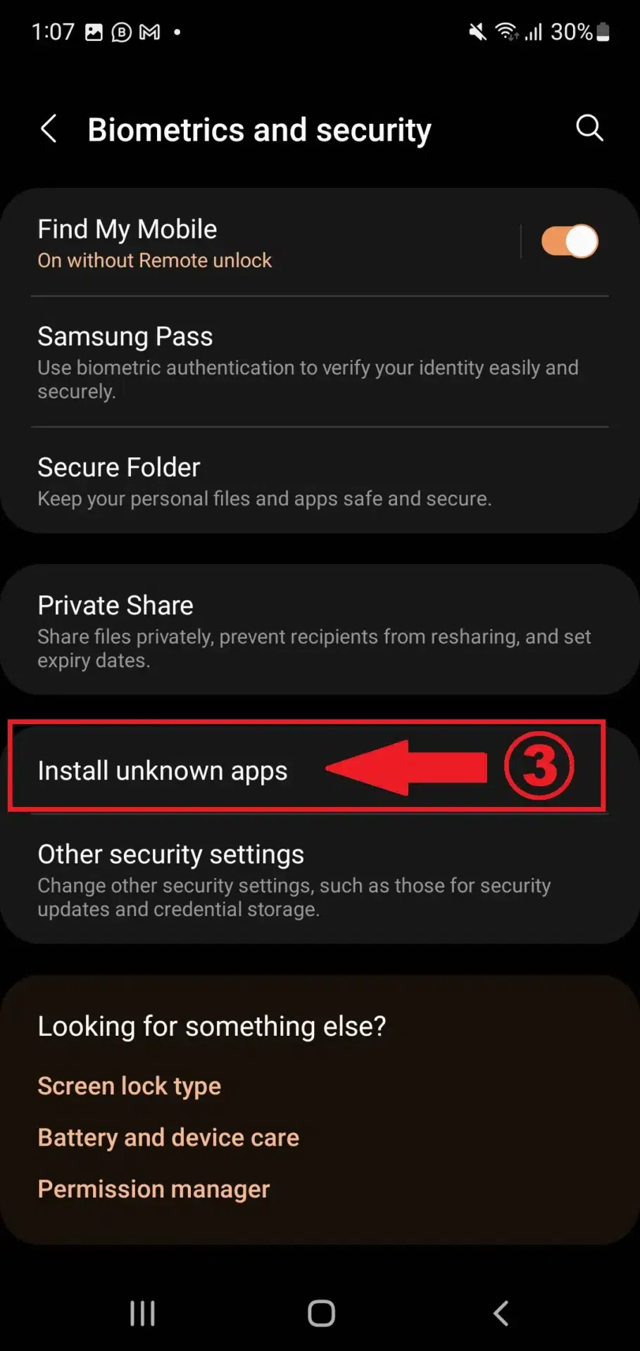 install unknown app